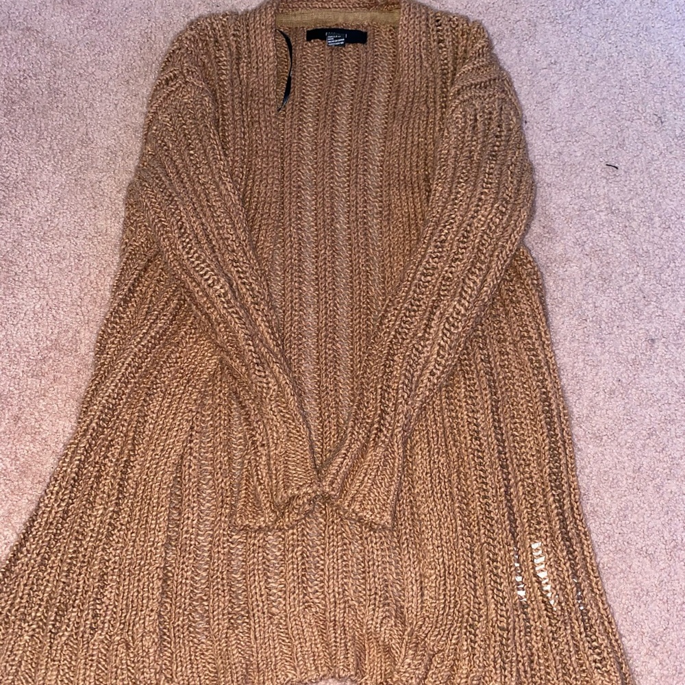 tan cardigan